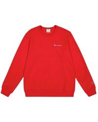 Champion - Hoodies & Sweatvesten ,Rood ,Katoen Crewneck Sweatshirt - Lyst