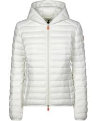 Save The Duck - Giacca imbottita bianca con cappuccio - Lyst