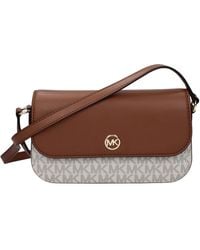 Michael Kors - Braune Stoff Crossbody Tasche Mit Logo - Lyst