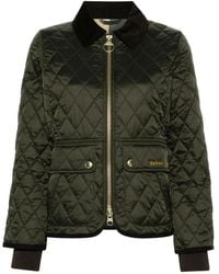 Barbour - Jassen ,Groen ,Leer Beadnell Fitted Quilted Jacket - Lyst