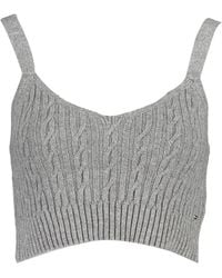 Tommy Hilfiger - Cable Knit Vneck Crop Tank Top - Lyst