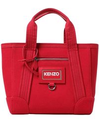 KENZO - Rote Canvas-Tote-Tasche - Lyst