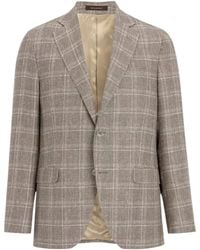 Oscar Jacobson - Jassen ,Grijs ,Wol Geruit Gestreepte Blazer Regular Fit - Lyst