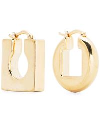 Jacquemus - Polierte goldfarbene logo-ohrringe set,goldkette für frauen - Lyst