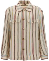 Etro - Gestreepte Linnen Overshirt - Lyst