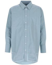 Ami Paris - Overhemden ,Blauw ,Katoen Lichtblauw Katoenen Knoopsluiting Overhemd - Lyst