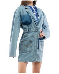 Moschino - Kleedjes ,Blauw ,Katoen Jurk - Lyst