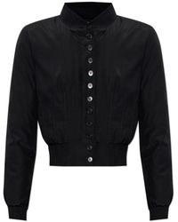 McQueen - Jassen ,Zwart ,Leer Geïsoleerd Jack Met Decoratieve Stiksels - Lyst