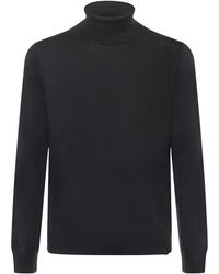 Fay - Truien & Vesten ,Zwart ,Wol Turtleneck Trui - Lyst