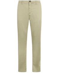Moorer - Broeken ,Groen ,Katoen Licht Kaki Kleurige Broek Met Rechte En Slanke Snit - Lyst