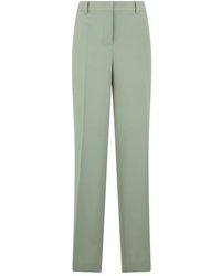 Alberta Ferretti - Broeken ,Groen ,Wol Klassieke Broek Met Hoge Taille - Lyst
