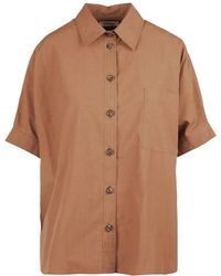Ottod'Ame - Overhemden ,Bruin ,Katoen Camicia Over - Lyst