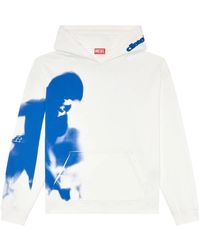 DIESEL - Vielgetragener hoodie mit verschmiertem print - Lyst