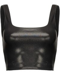 Pinko - Top De Nylon Laminado Con Logo En Relieve, Mujer, Talla - Lyst
