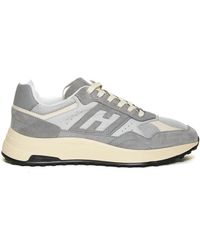 Hogan - Graue sneakers hyperlight leder mesh - Lyst