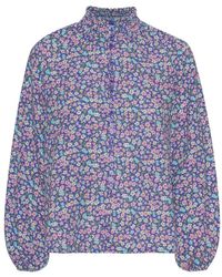 American Dreams - Overhemden ,Veelkleurig ,Katoen Lilac Multi Small Flower Katoenen Blouse - Lyst