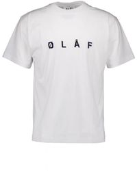 OLAF HUSSEIN - Tee t-shirt bianca ricamata - Lyst