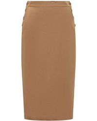 Max Mara - Rokken ,Bruin ,Leer Cresta Midi Rok - Lyst