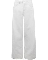 ICON DENIM - Witte Wide Leg Low Rise Jeans - Lyst