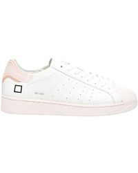 Date - Weiß rosa leder sneakers - Lyst