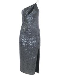 Kocca - Kleedjes ,Grijs ,Geglitterde Midi Jurk Met Cut-Out - Lyst