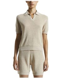 Peserico - Leinen-Baumwoll-Crepe-Melange-Poloshirt - Lyst