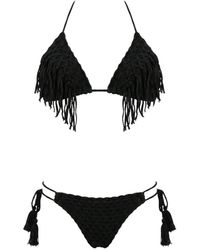 Miss Bikini - Badmode ,Zwart ,Katoen Triangle Bikini Set - Lyst
