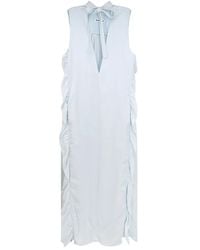 Jil Sander - Vestido De Viscosa Con Rouches, Mujer, Talla - Lyst