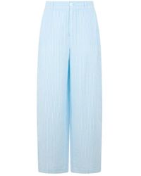 120% Lino - Linnen Gestreepte Broek - Lyst