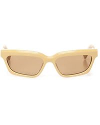 Jacquemus - Accessoires ,Geel ,Zonnebril Met Gele Glazen En Uv-Bescherming - Lyst