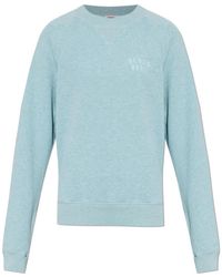 KENZO - Hoodies & Sweatvesten ,Blauw ,Katoen Sweatshirt Met Geborduurd Logo - Lyst