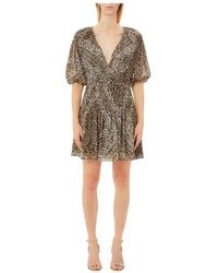 Liu Jo - Marineblau Kleid Mit Ts-Muster - Lyst