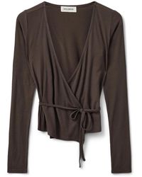 Sofie Schnoor - Overhemden ,Bruin ,Spandex Bruine Fudge Omslagblouse - Lyst