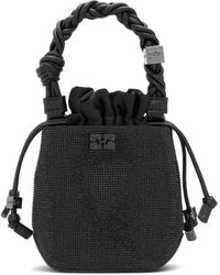Ganni - Mini Satin Strass Eimer Tasche - Lyst