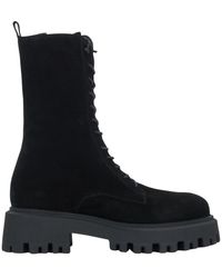 ESTRO - Schwarze Damen Stiefeletten Aus Hochwertigem Italienischem Echtem Velours - Lyst