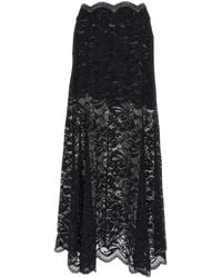 Rabanne - Rokken ,Zwart ,Midi Kanten Rok - Lyst