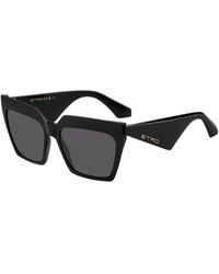 Etro - Schwarz/Graue Sonnenbrille Modell 0001/S - Lyst