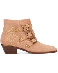 Chloé - Schoenen ,Roze ,Leer Susanna Ankle Boot - Lyst