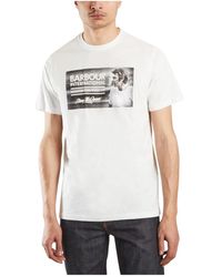 Barbour - Tops ,Wit ,Katoen Steve Mc Queen Legend T-Shirt - Lyst