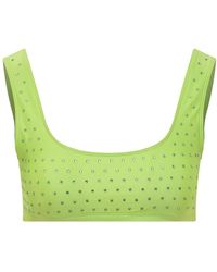 ANDAMANE - Tops ,Groen ,Mouwloze Top Met Elegante Strass Detail - Lyst