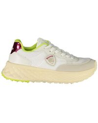 Blauer - Schoenen ,Wit ,Sportieve Witte Sneaker Met Groen/Fuchsia Details - Lyst