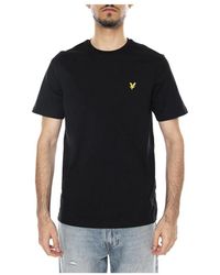 Lyle & Scott - Tops ,Zwart ,Katoen Plain T-Shirt - Lyst