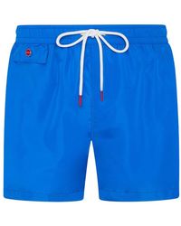 Kiton - Badmode ,Blauw ,Polyester Swim Boxer Shorts - Lyst