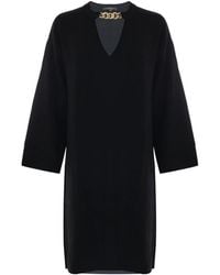 Kocca - Gestricktes kleid mit v-ausschnitt und kette - Lyst