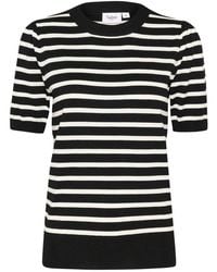 Saint Tropez - Truien & Vesten ,Veelkleurig ,Gestreepte Trui Zwart Mila Streep - Lyst