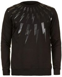 Neil Barrett - Schwarzer baumwoll-sweatshirt mit rippbündchen - Lyst