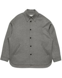 Acne Studios - Jassen ,Grijs ,Wol Cashmere Blend Overshirt - Lyst
