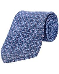 Ferragamo - Cravatta in seta con motivo iconico gancini - Lyst