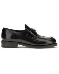 Prada - Schoenen ,Zwart ,Leer Bos Taurus Slip-On Loafers - Lyst