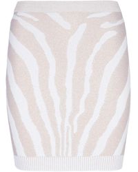 Balmain - Falda Corta De Punto De Cebra, Mujer, Talla - Lyst